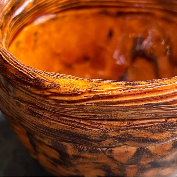 CARMEL AND BLACK Ceramic Pottery Bowl or Planter from my Studio - Picture 12 of 16